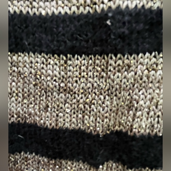 Topshop black and gold striped viscose sweater in size 4 - Picture 2 of 6